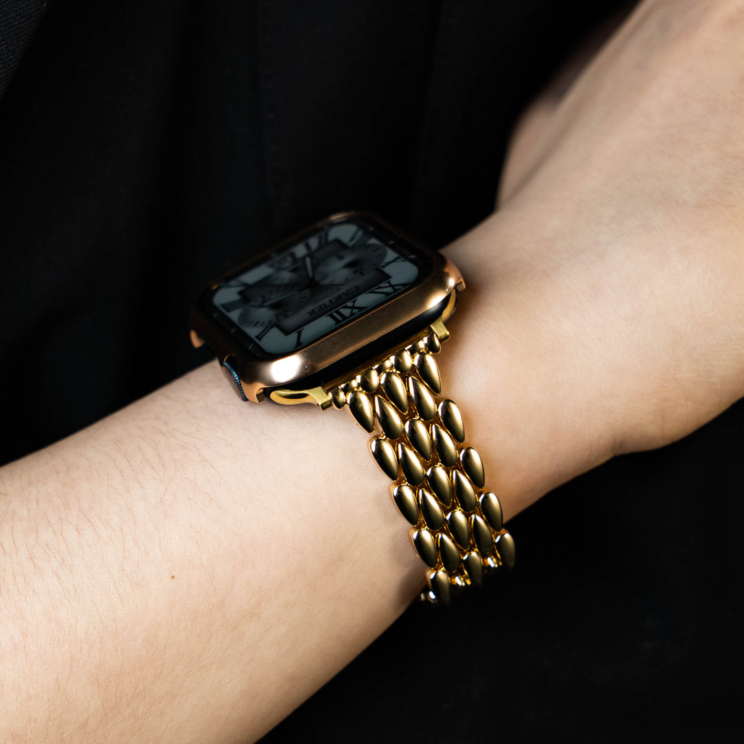 Personalized textured stainless steel watch band for Apple Watch