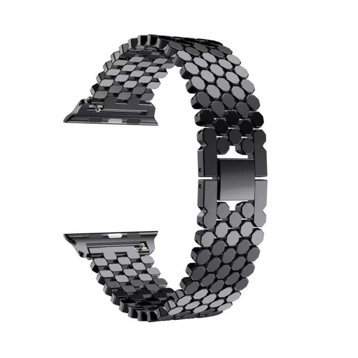 Honeycomb Steel Band Stainless Steel Apple Watch Band （Silver）