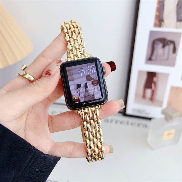 Personalized textured stainless steel watch band for Apple Watch