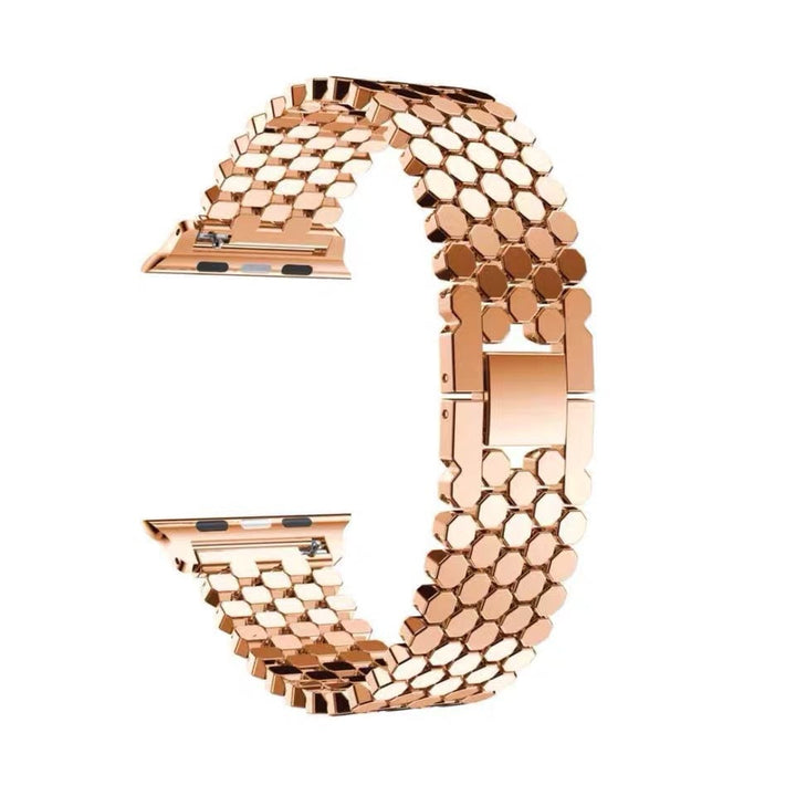 Honeycomb Steel Band Stainless Steel Apple Watch Band （Silver）